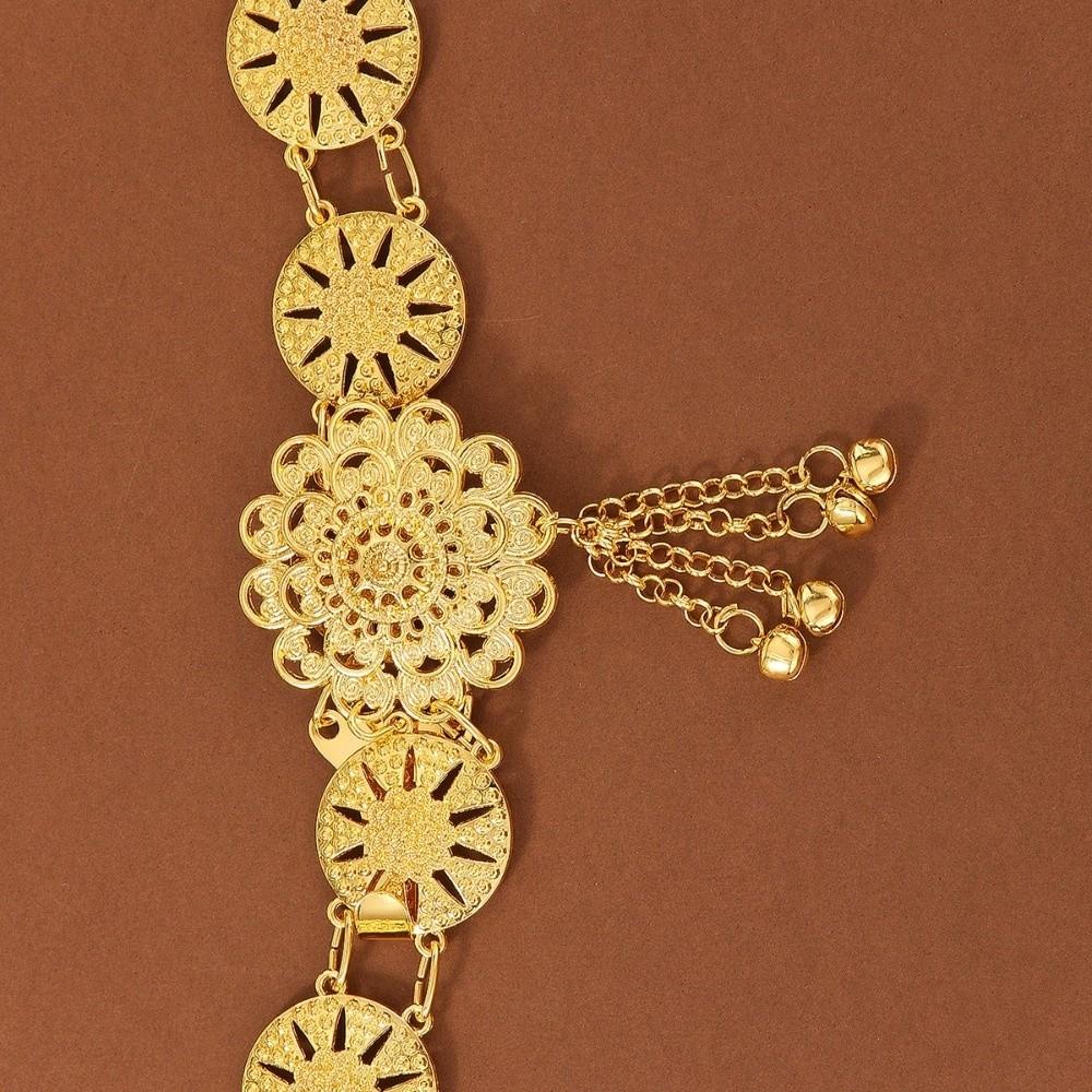 Carved Design Water-Sprinkling Festival Waist Chain Retro Metal Belt  Festival