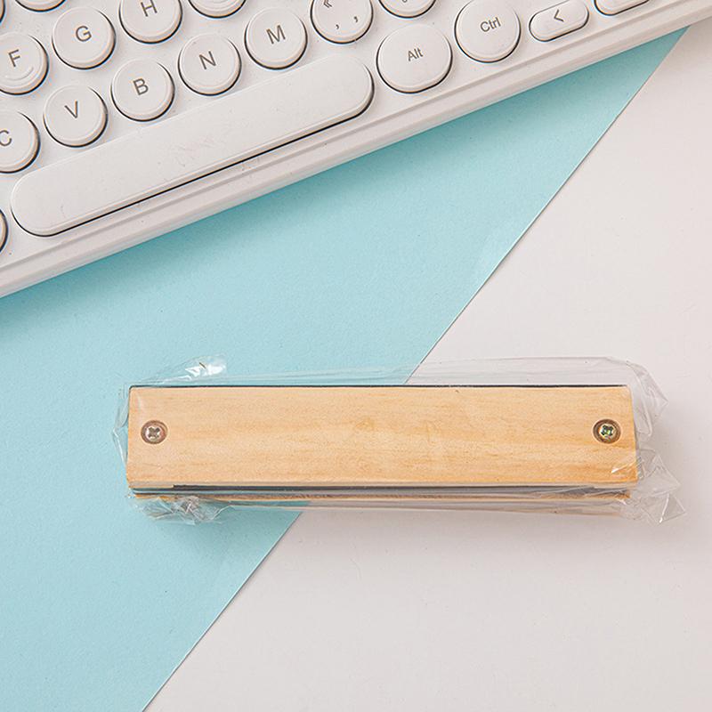 Diy White Embryo Wooden 16 Holes Little Harmonica Musical Instrument Kids Early Educational Enlightenment Toys