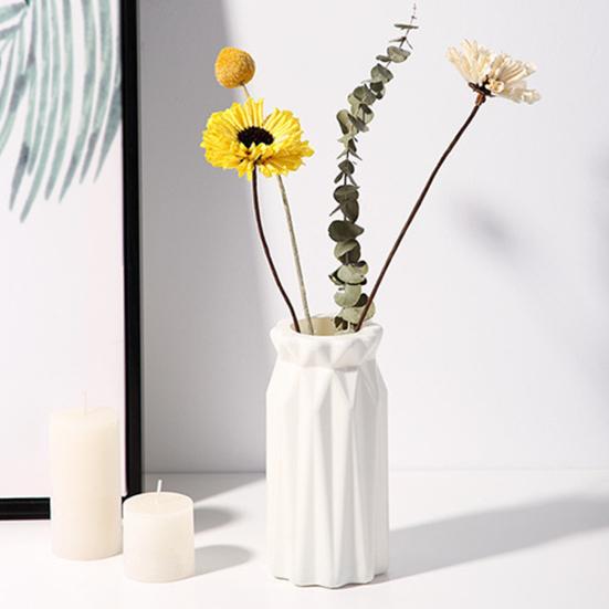 Blumenvase Hohe Haltbarkeit Geometrisches Design Glatte Kante Anti-Rutsch-Boden Bruchsicher Umweltfreundlich Blumenbehälter Tischvase Dekoration Haushaltswaren