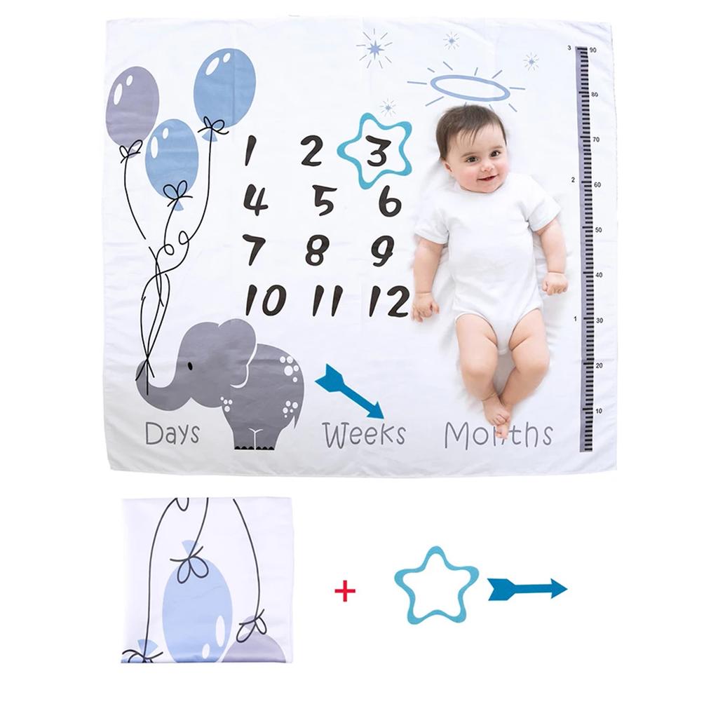 Ylsteed Druck Baby Meilenstein Decke Neugeborenen Foto Requisiten Foto Hintergrund Säugling Monatliches Wachstum Souvenir Zubehör