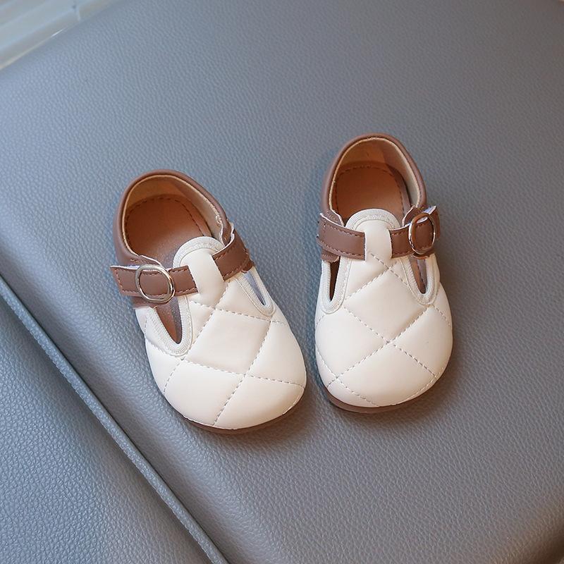 Baby Girls Quilted T-Strap Mary Jane Shoes 21 белый