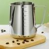 304 Edelstahl Milchaufschäumkännchen mit Skala Latte Art Tasse 350ML 550ML 900ML für Home Barista Kaffeezubereitung