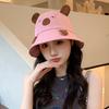 Cute Cartoon Fisherman Hat for Girls Student with Big Head and Face Small Basin Hat Outdoor Face Covering Sun Hat