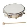 8 Inch Tambourine Handbell Hand Drum with Double Row Jingles Percussion Instrument for Children Adults