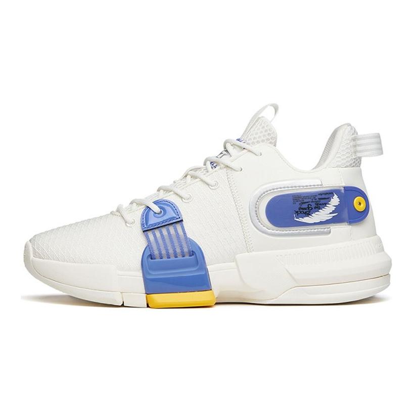 Anta Light Crazy 2 Fabric TPU Wear-Resistant Breathable Low-Top Basketball Shoes Men Sneakers White Purple 112141640S-4