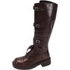 New Retro Old Martin Boots Thick Heel Strap Western Short Boots Women's Medium Tube Versatile Cowboy Boots