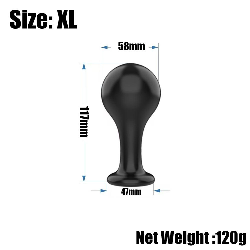 Black Smooth Butt Plug with Flared Base Prostate Massager for Men And Women Beginner Anal Training Toy