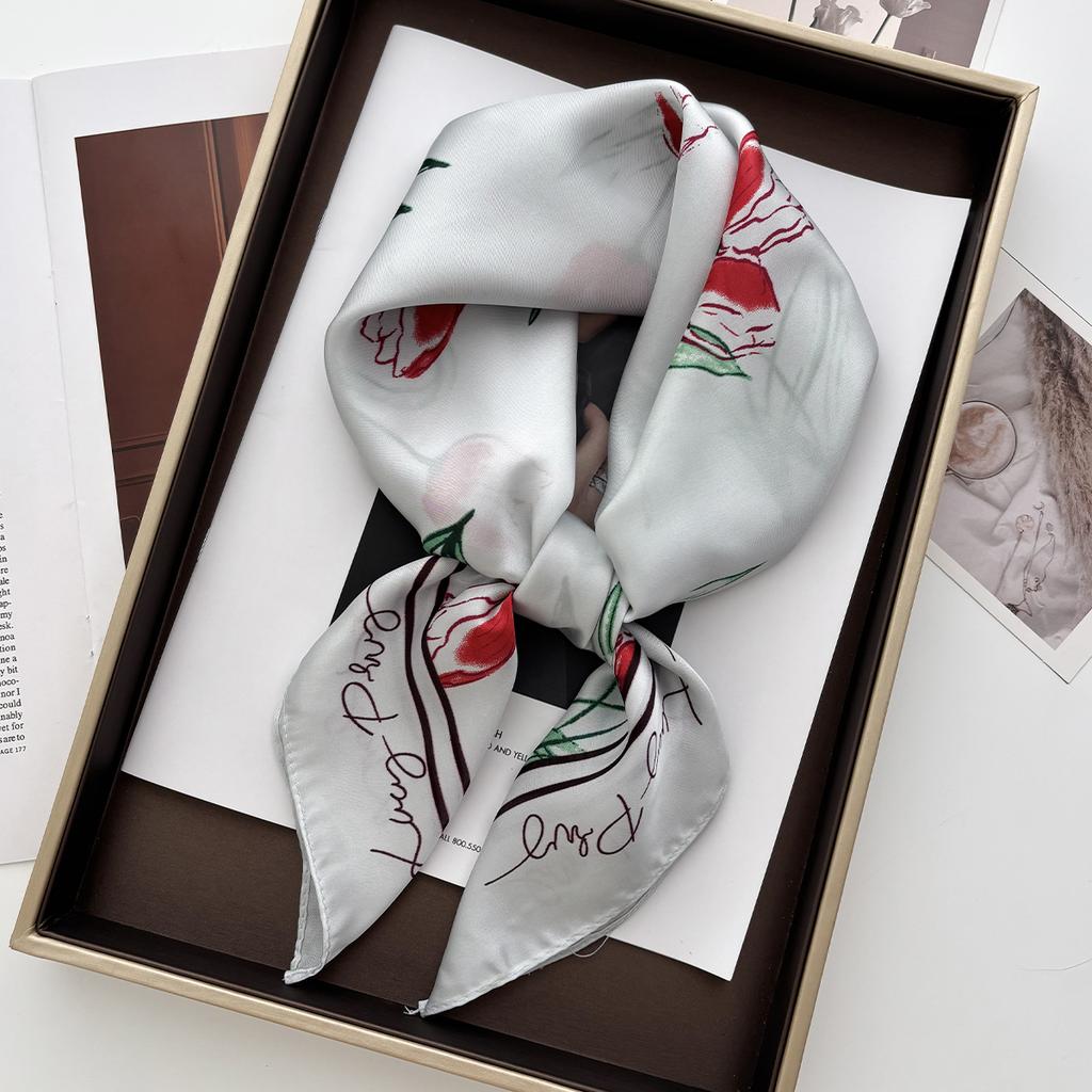 1Pc 70*70Cm Square Scarf Women Luxury Bandana Head Fashion Lady Hair Shawl Wrap Spring Summer Female Neckerchief Hijab