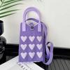 Love Knitted  Mobile Phone Bag Silicone Handle Knit Handbag Knitted Crossbody Bag  Female Lady Girl