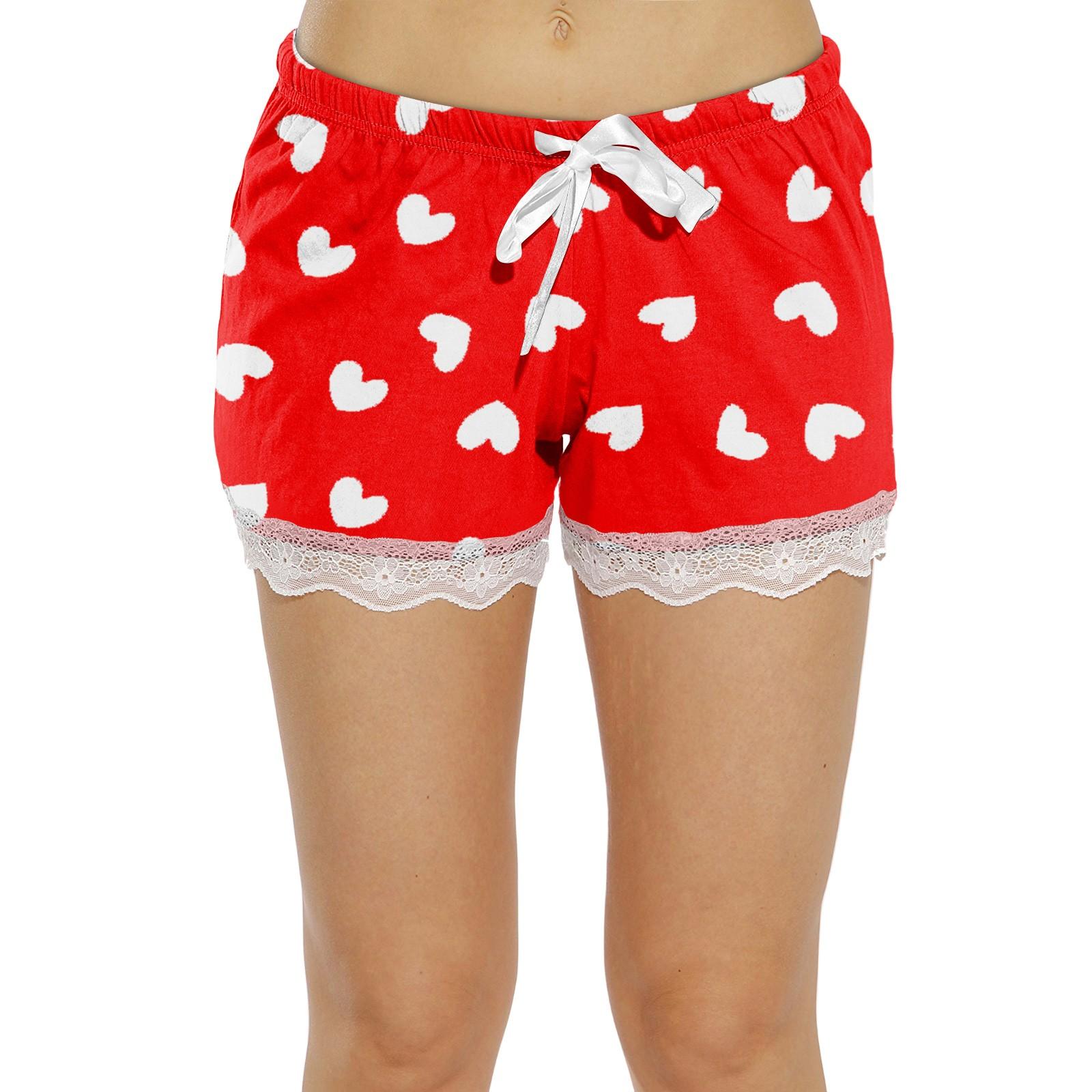 

Женские домашние брюки с принтом Allover, пижамные брюки из кружева для сна, короткие брюки, пижамные брюки S красный