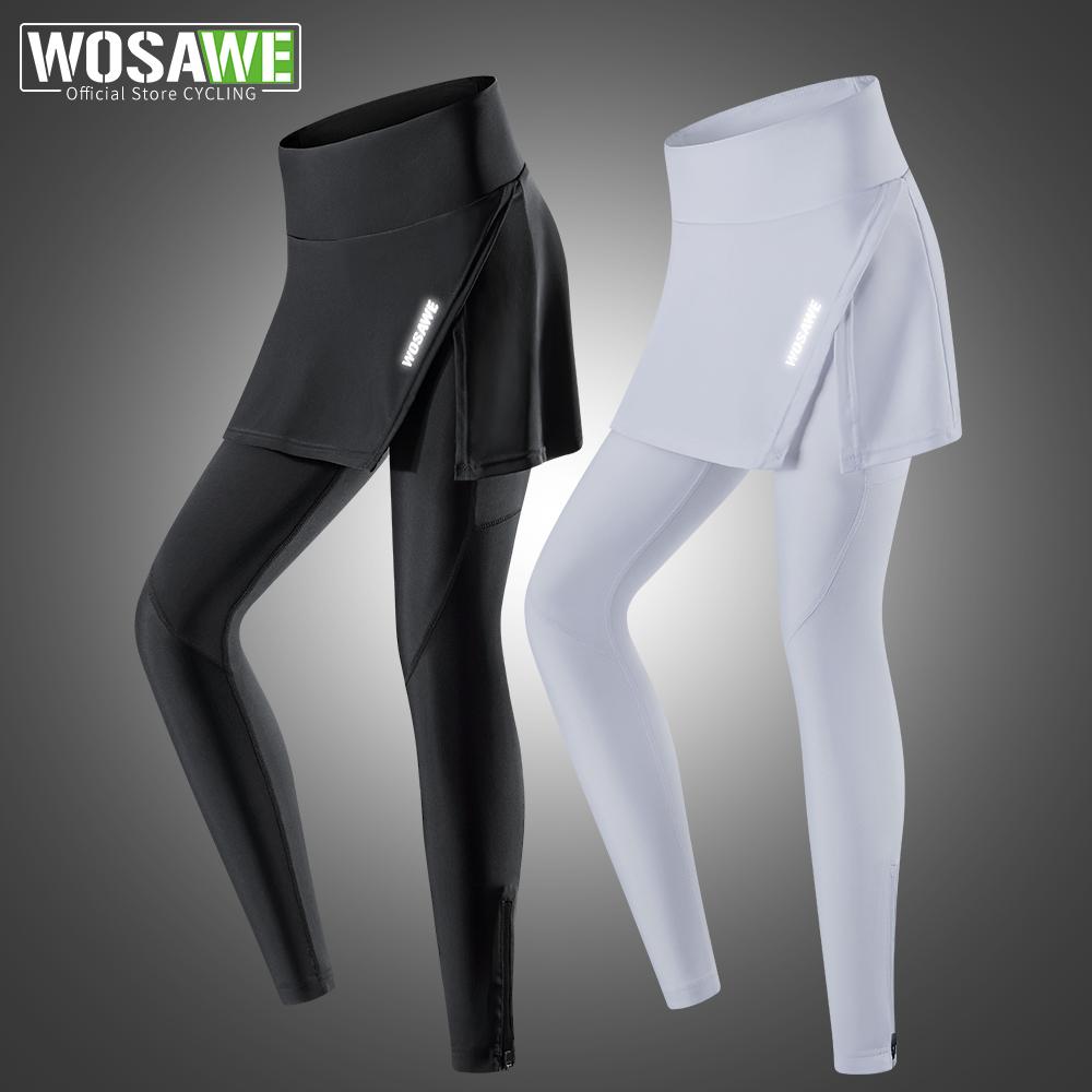 Spodnie rowerowe WOSAWE damskie długie spodnie rowerowe z krótkimi spódniczkami i kieszeniami