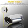 Car Stainless Rear Steel Pipe Exhaust Tail Muffler Round Tip Accessories