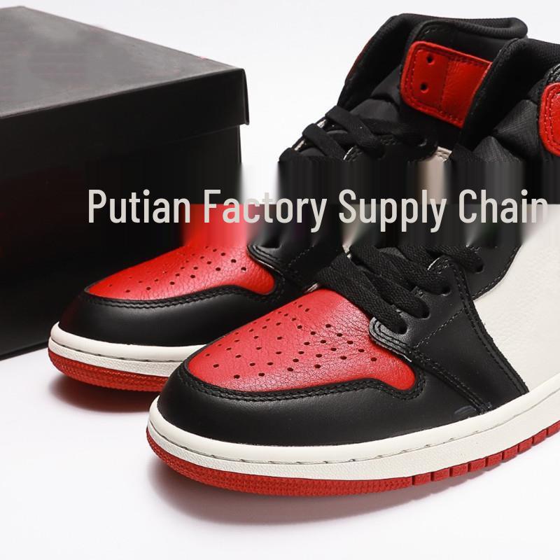 Original High-Top AJ1 Mocha Chicago Smoke Grey Sports & Casual Shoes for Men and Women