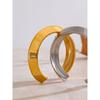 Yhpup 55cm Gold PVD Plated Stainless Steel Smooth Polished Cuff Bracelet Waterproof Fashion Charm High Quality Bangle for Women