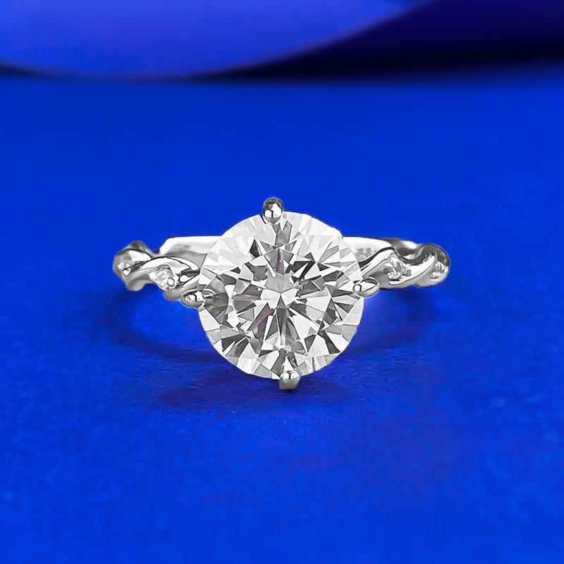 

Classic Wrapped White Gold Four-Claw 9.0 Zircon Ring No. 9