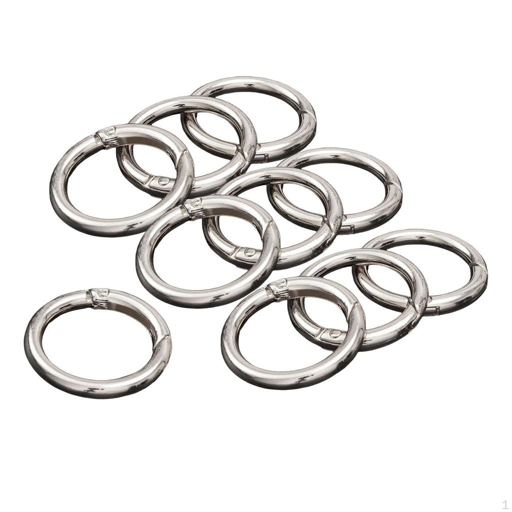 10Pcs Round Spring Snap Hooks Carabiner Keyring Clasp DIY Clip for Keychain Key Purse