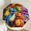 1PC dinosaur colorful Umbrella-8-Rib Reinforced Portable Folding Travel Suitable for All Seasons Outdoor Daily Use  -J0409