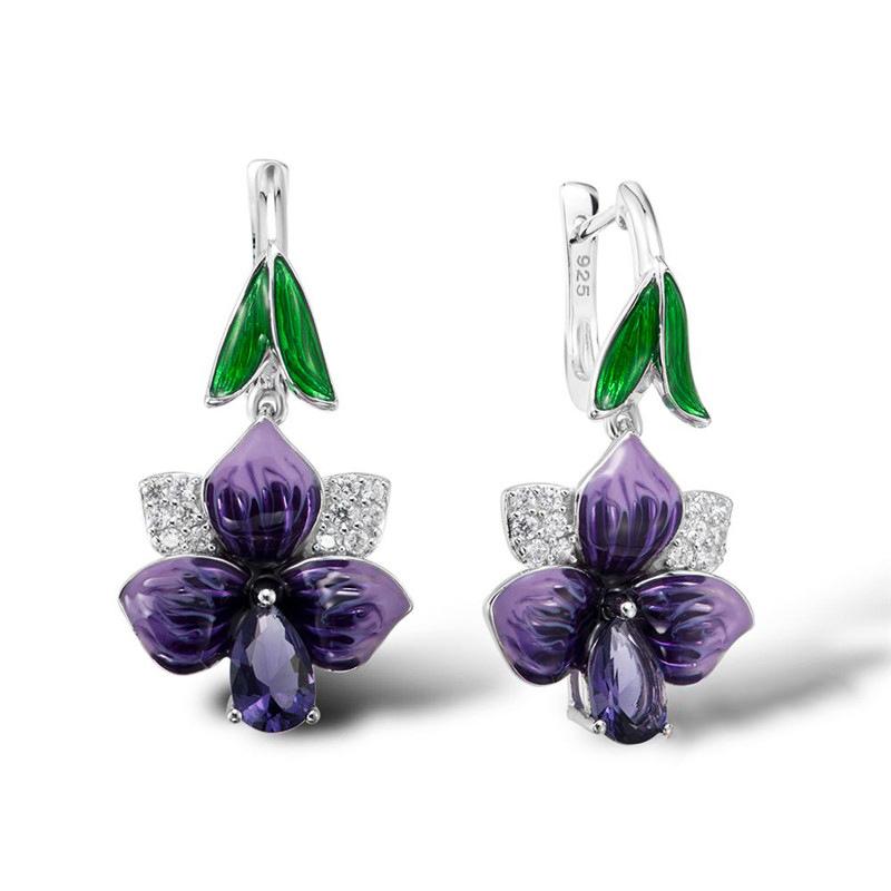 HUAMI Blume Fee Süße Ohrstecker für Damen Mode Jubiläumsparty Zirkon Weihnachts Schmuck Geschenk Hochzeit Trendige Ohrringe
