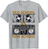 Old School VS New School DJ Plattenspieler Mixer Grafik T-Shirt Lässiges Kurzarm-T-Shirt für Unisex