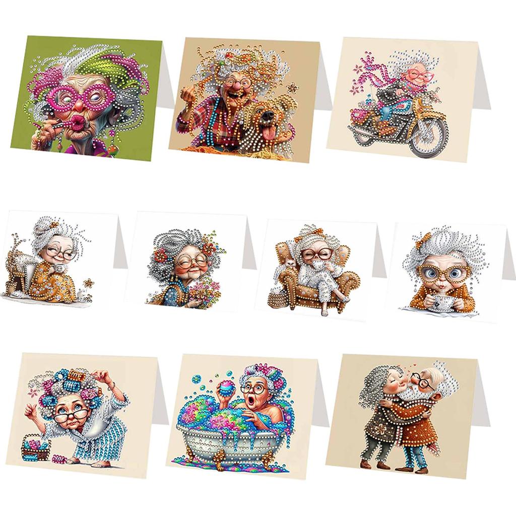 6/10/12 Stück DIY Diamantmalerei Grußkarten Set Weihnachten Thema Diamantkunst Grußkarten Dankeskarten und Feiertagsgrüße