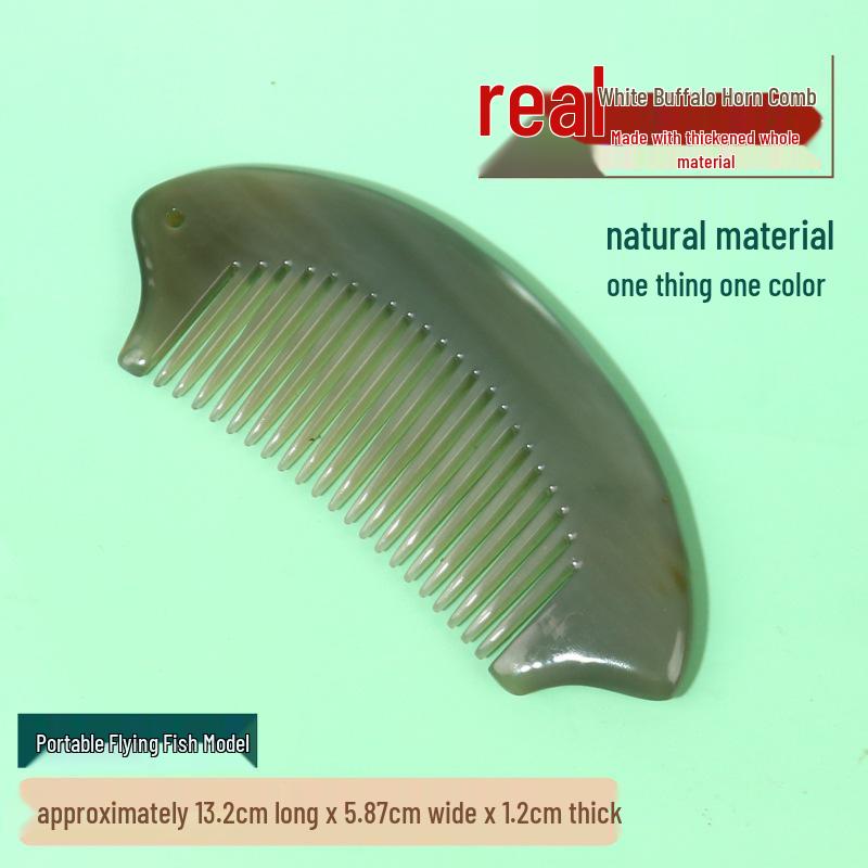 Thickened Premium Engraved White Buffalo Horn Comb - Multiple Styles Available