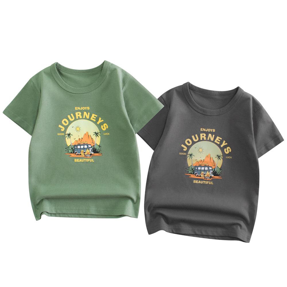 27kids Estate 2025 Nuova T-shirt a Maniche Corte per Bambini Maschi