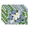 4PCS/Set Blue Hydrangea Placemats 30*45CM Linen Lavender Tulip Flower Table Mads For Home Xmas Party Dining Table Decoration