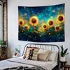 Sunflower Tapestry Galaxy Space Floral Aesthetic Tapestries Starry Sky Nature Hanging Wall Art Decor Home Decoration for Bedroom
