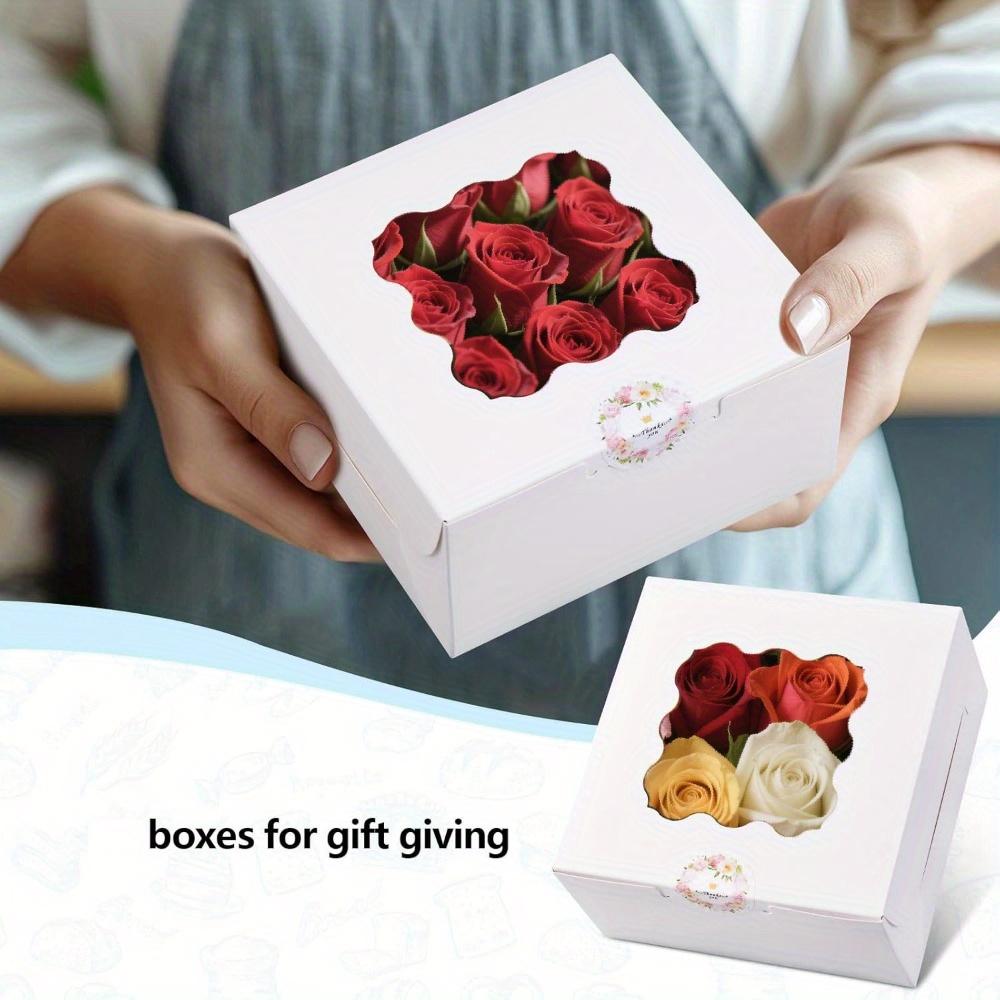 20 Stück Quadratische Geschenk-Displayboxen mit Fenster Kraftpapier Leckerliboxen Verpackungsbox zum Verschenken Schmuck Seife Geschenkverpackungen