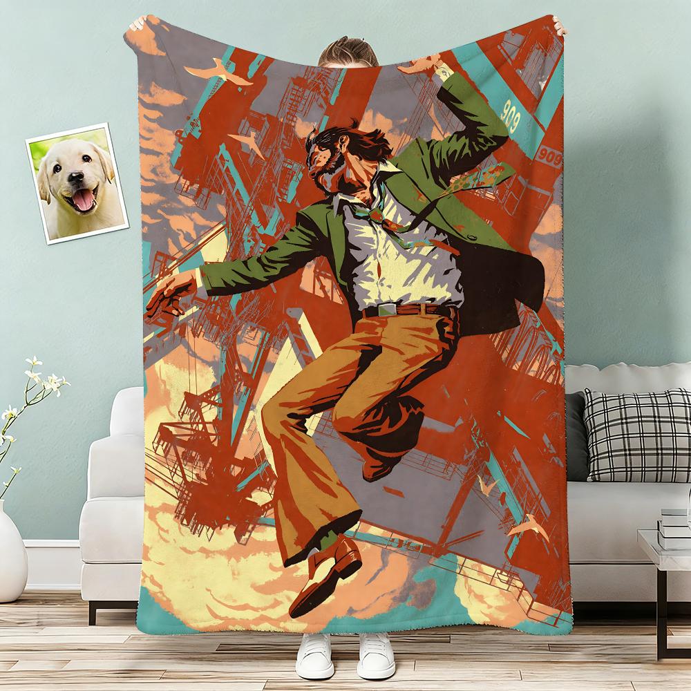 Popular Games Disco Elysium Throw Lightweight 240g Flannel Blanket Soft Skin-friendly for Summer Cooling