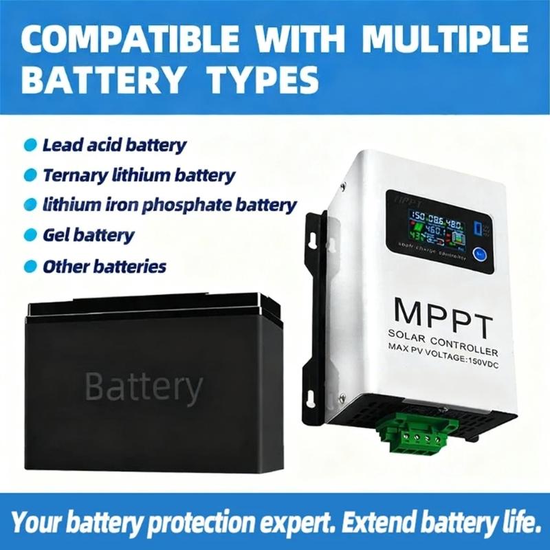 MPPT Solar Panel Charge Regulator 30A/60A Auto Solar Charge Battery Regulator for Electronic Device Easy to Use