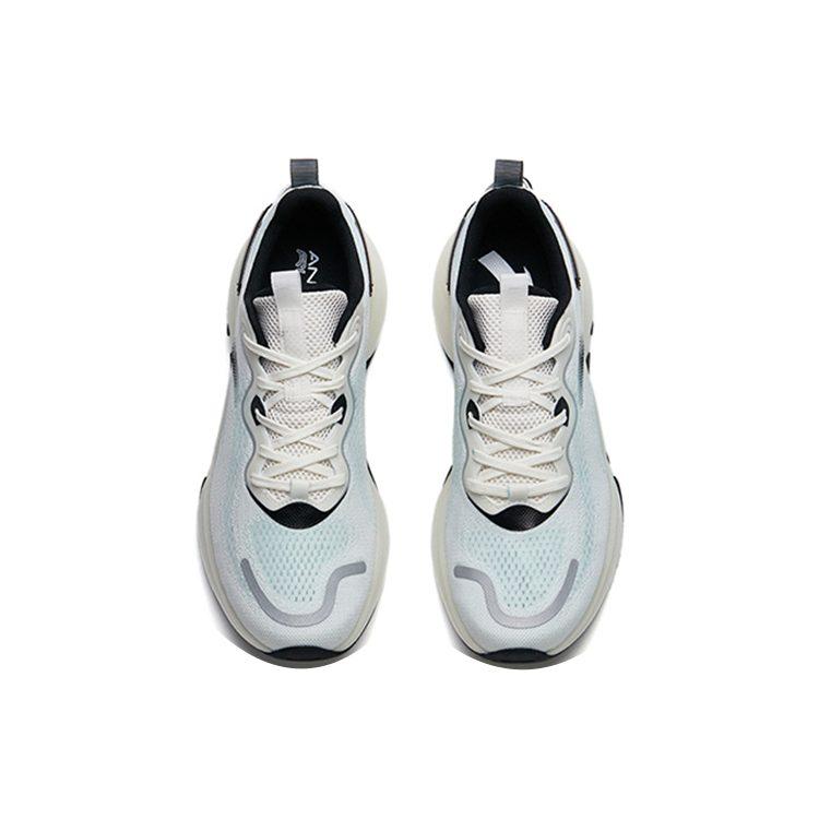 Anta Cushioning Slip Resistant Abrasion Resistant Breathable Low top Running Shoes Men's White Green Black 112225520-2