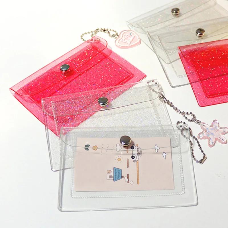 

Women Transparent Coin Purse Girls Change Money Pouch Credit Card Holder Wallet PU Female Purses Clutch Bag for Kids Gifts