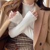 Spring New Design Semi-turtleneck Soft Waxy Slim-fitting Long-sleeved Knitted Sweater Women's Light Professional Style Inner Sweater
