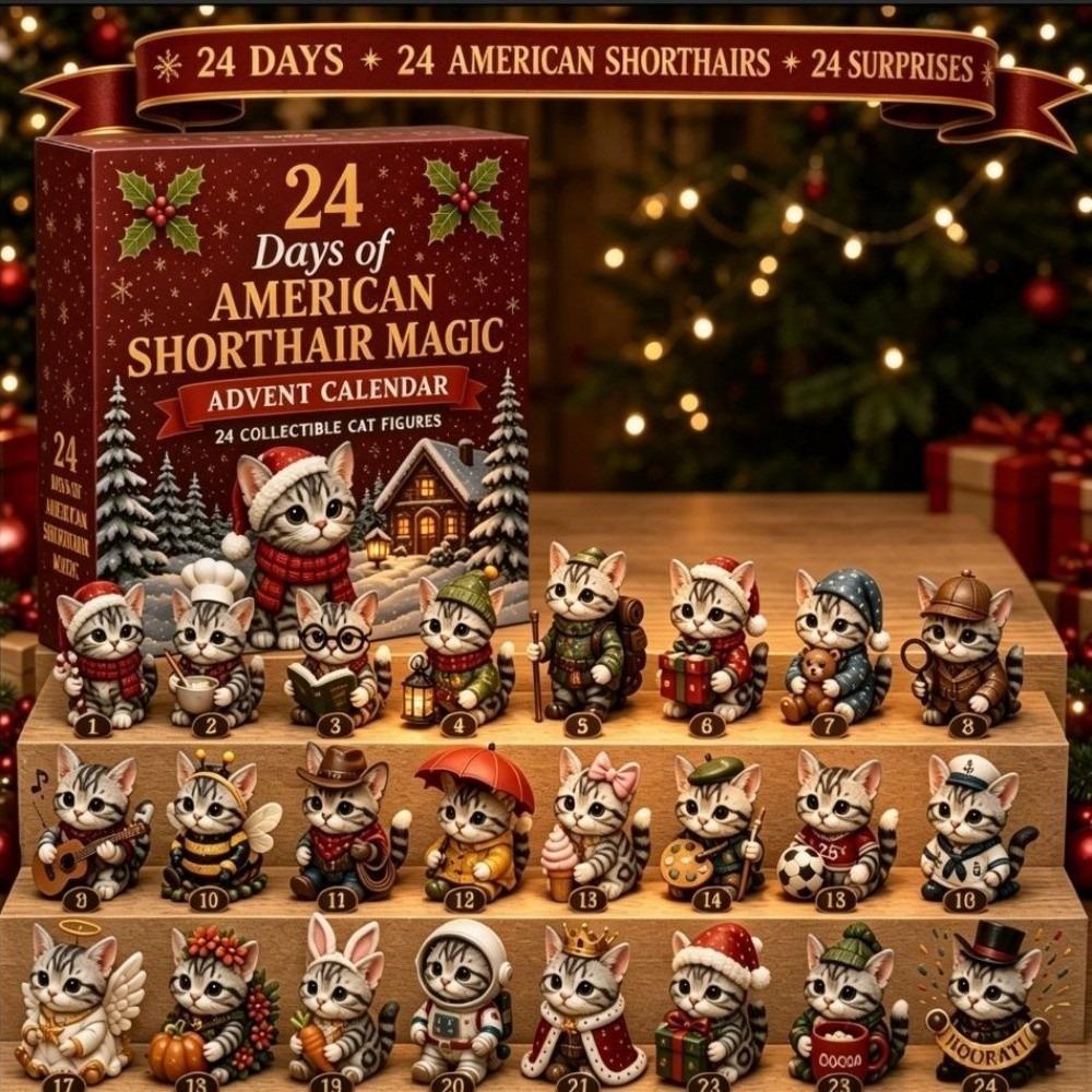 24-Tage-Weihnachts-Adventskalender Tägliches Auspacken Tiere Mini-Figuren Haus Festliche Dekoration