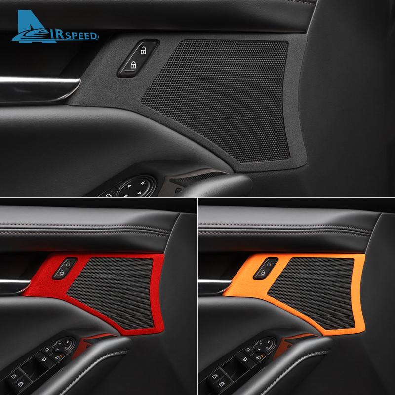 2PCS Top Suede Trim LHD RHD Sticker For Mazda 3 Axela      2024 2025 Car Door Horn Button Frame Accessories