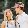Red Cherry Pink Hearts Print Sun Sports Visor Hats Summer Adjustable Beach Cap Outdoor Sports Sun Visor Hat for Women