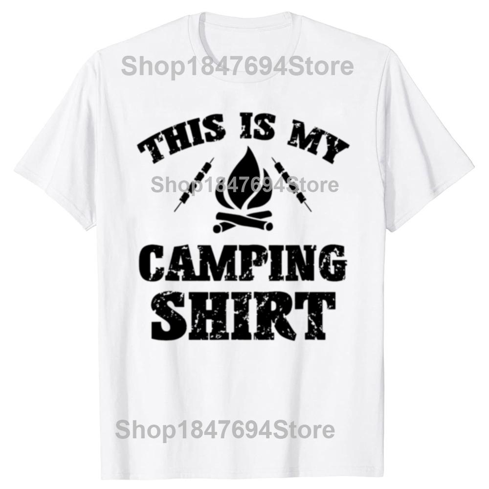Funny This Is My Camping Novelty Camper T-shirts Men Women's Fashion Casual Tshirt 100% Cotton Loose Oversized T Shirt
