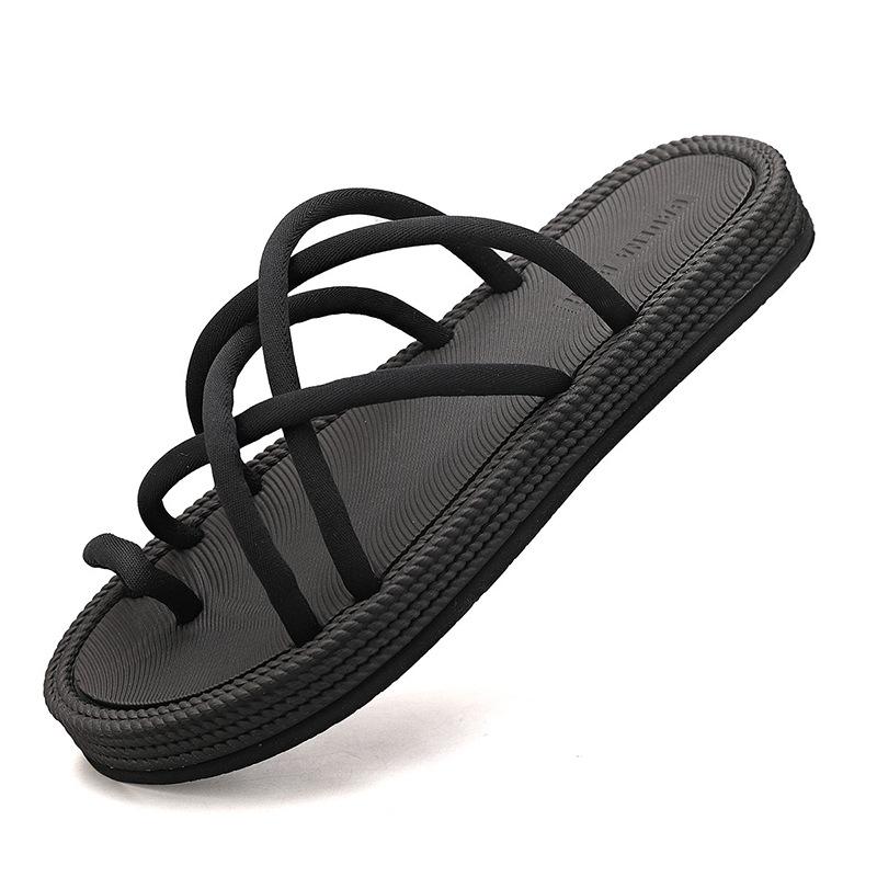 

Мужские тапочки Летняя пляжная повседневная обувь Перекрещенные мужские сандалии Досуг Противоскользящая обувь Мужская обувь для ходьбы Шлепанцы с перемычкой для пальца 39 чёрный