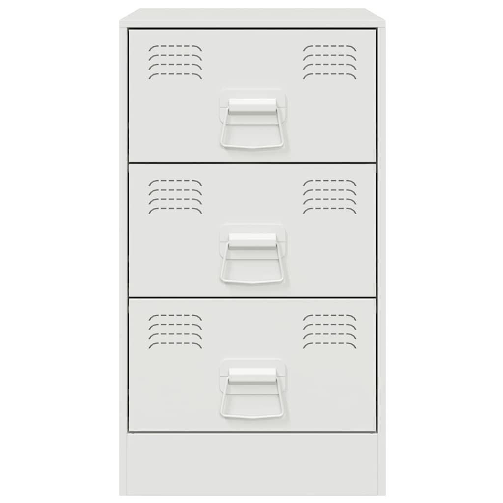 Nightstands 2 pcs White 34.5 x 39 x 62 cm Steel