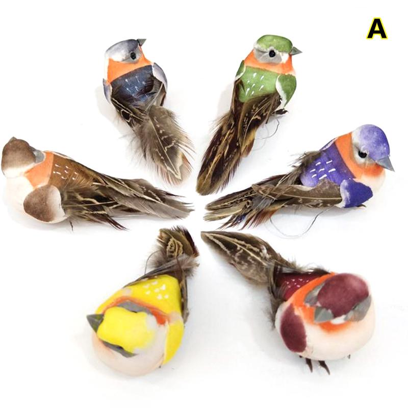 1PC Colorful Fake Bird Artificial Foam Simulation Birds with Feather DIY Wedding Decorations Christmas Ornaments