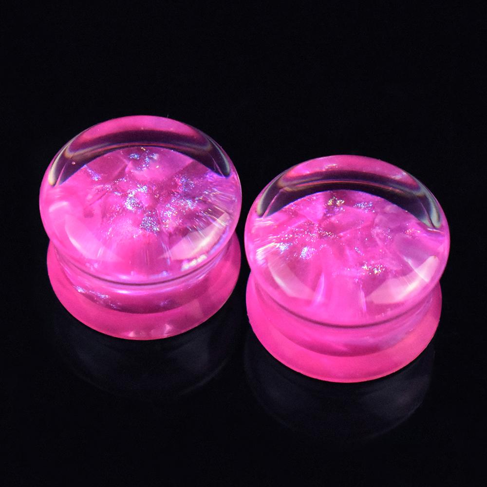 A Pair of 6-50mm Shiny and Brilliant Circular Shapes, Semi Transparent Ear Gauges, Tunnel Plugs, Acrylic Body Piercing Jewelry