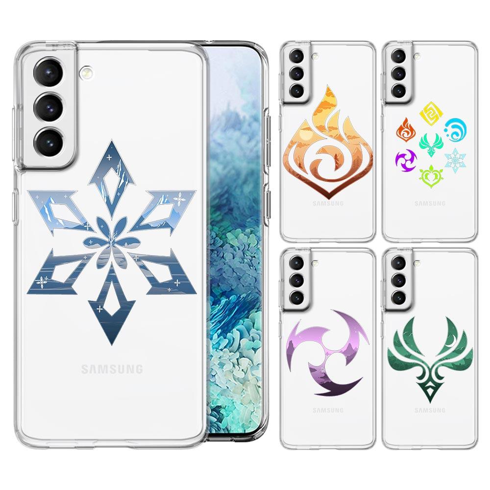 

Чехол для телефона Genshin Impact с логотипом для Samsung Galaxy S22 S21 S20 FE Ultra 5G S10 S10E S9 S8 Plus Note 10, мягкий прозрачный чехол для полного объектива Samsung S10 Plus