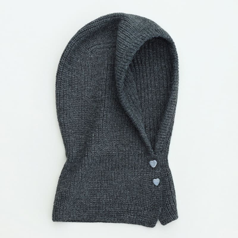 

GOCORI CZECH GLASS BUTTON BALACLAVA - DARK GRAY Knit Balaclava FREE