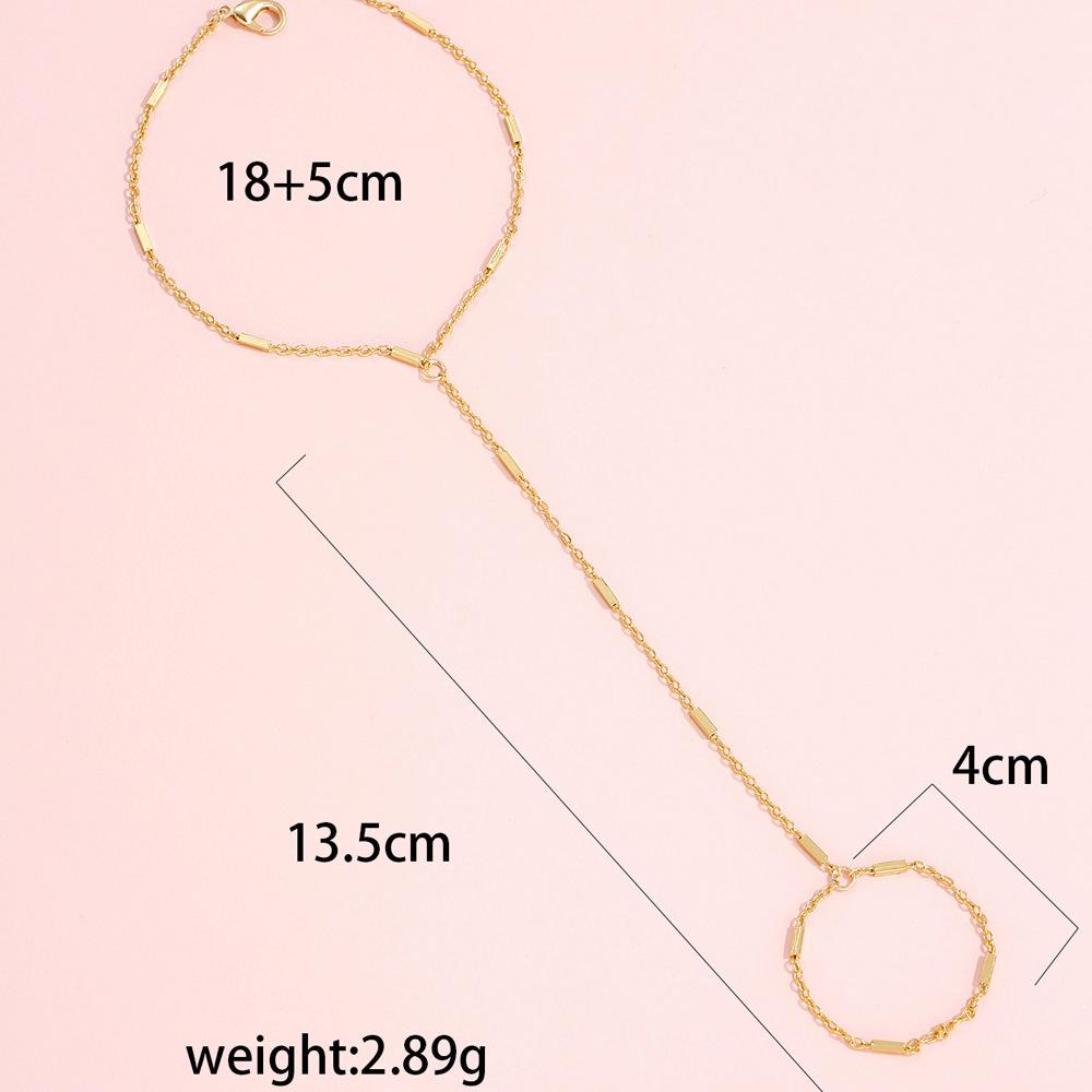 Beach Chain Ring Bracelet Integrated Chain Thin Chain Finger Bracelet Women's Accessories Jewelry