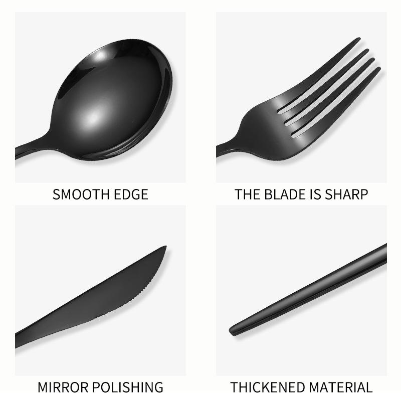 16-teiliges modernes Besteckset aus Edelstahl – langlebige, rostbeständige Utensilien für den Heim- und Restaurantgebrauch