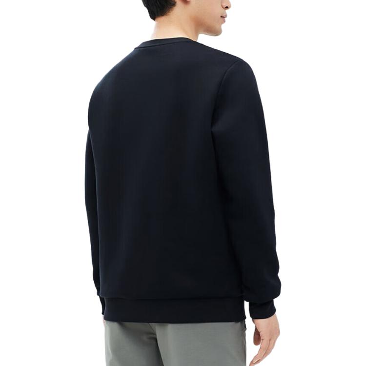 Anta Training Series Logo Print Pullover Casual Sweatshirt Men Sweatshirt Basic-Black 152347742-3