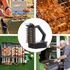 3-in-1-BBQ-Grill-Reinigungsbürste, Grill-Reinigungsset, Reinigungswerkzeug mit integriertem Stahlschaber, Metallborsten und Schwamm