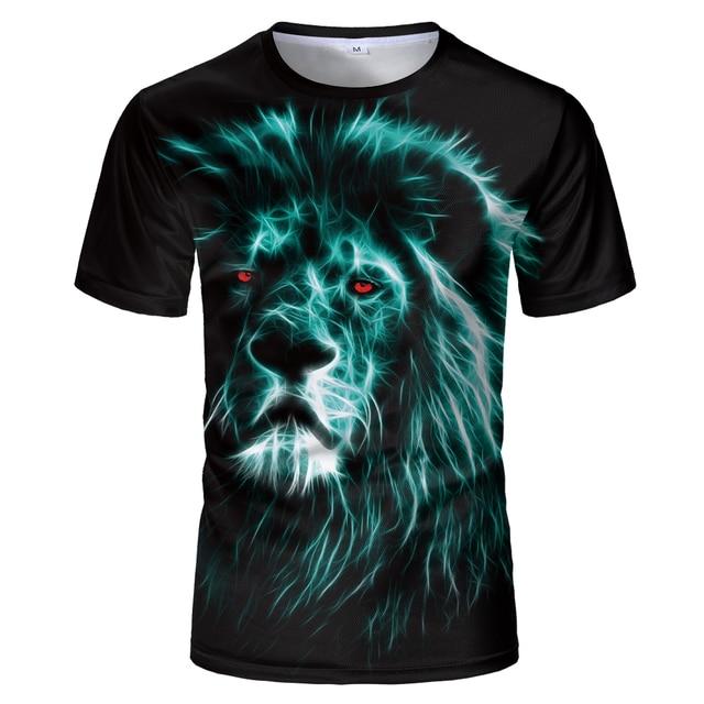 Fashion 3d T-shirt Animal Lion Shirt Camiseta 3d T Shirt Men Funny T Shirts Mens Clothing Casual Fitness TeeTop Tiger Tshirt