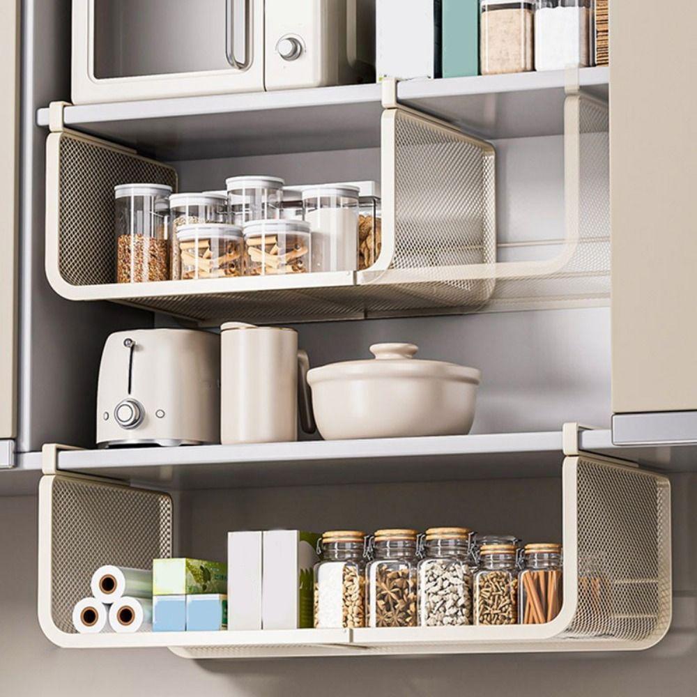 Carbon Steel Under Cabinet Storage Rack Adjustable Wall Wardrobe Storage Basket  Cabinet